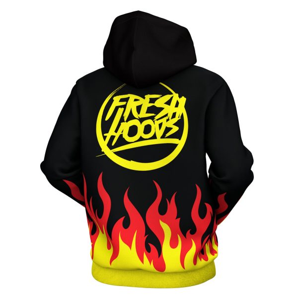 Cartoon Flame Hoodie Fashion - Image 2