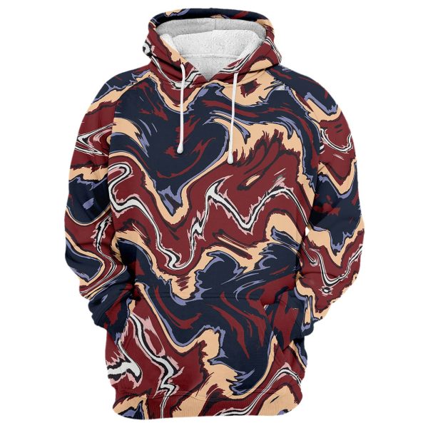 Abstract Brown Liquid Hoodie For Cheap