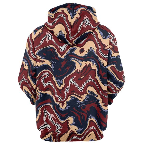 Abstract Brown Liquid Hoodie For Cheap - Image 2